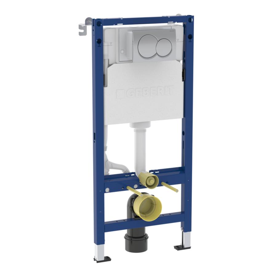 Geberit Alpha 112cmH Frame & Cistern, plus Alpha01 Round Flush Plate 458.041.21.2