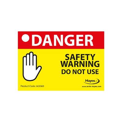 Arctic Hayes 'Danger Safety Warning' Notice Pad (10Pk) 663060